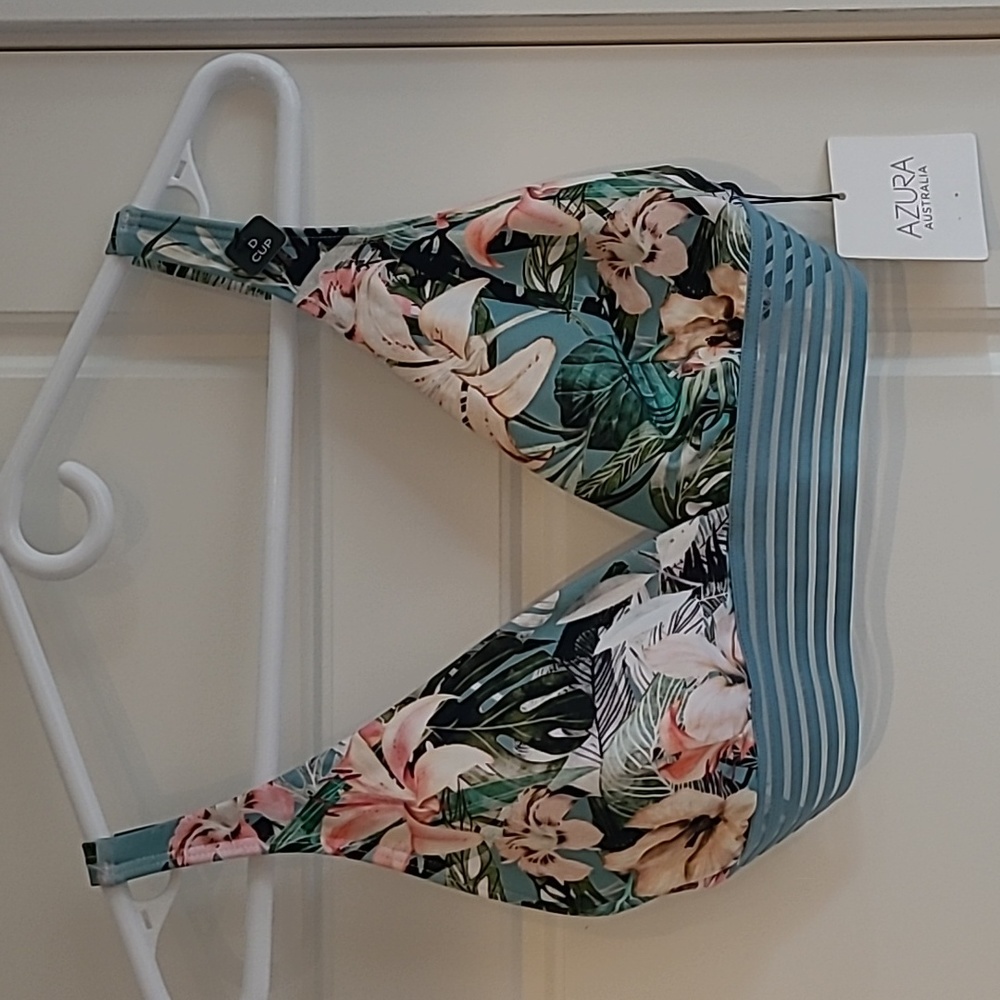Teal Floral Women’s Swim Top